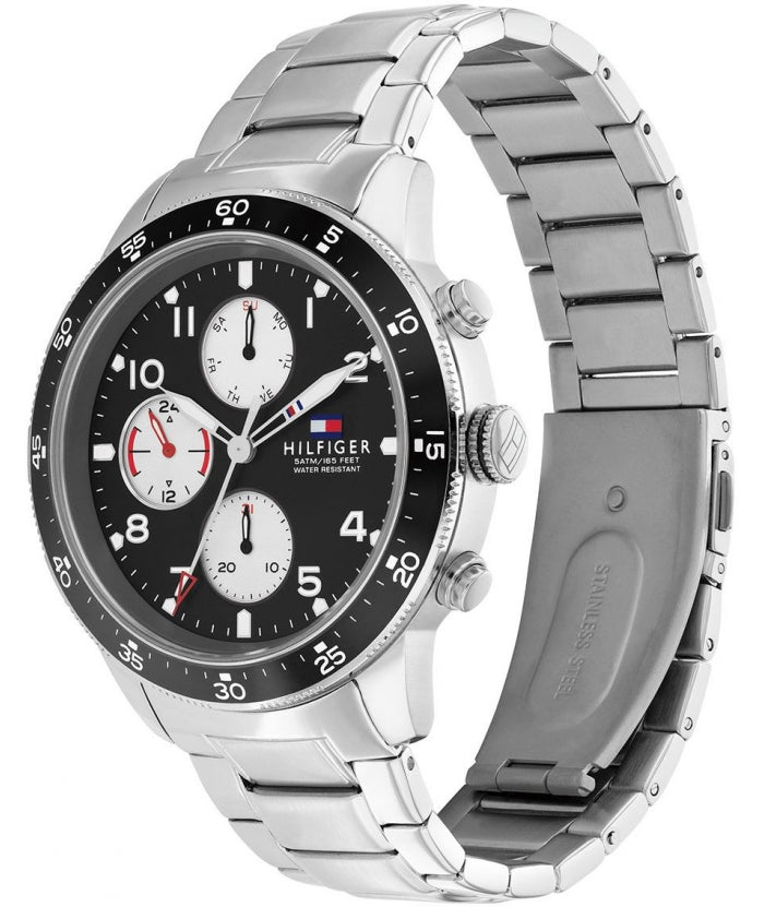 Tommy Hilfiger Jimmy Multifunction Black Dial Silver Steel Strap Watch For Men - 1791950 Buy Now By Tommy Hilfiger