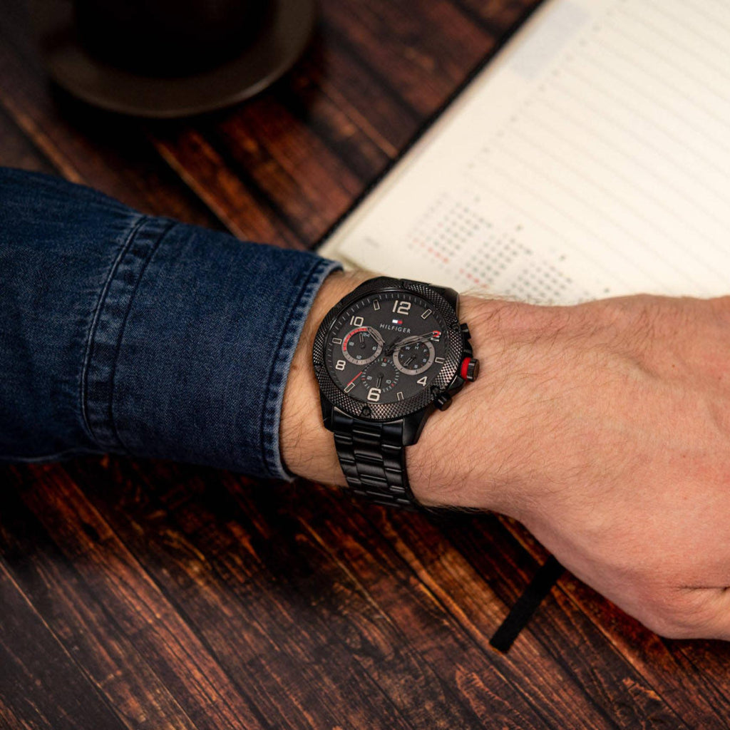 Tommy Hilfiger Blaze Chronograph Black Dial Black Steel Strap Watch For Men - 1792030 Buy Now By Tommy Hilfiger