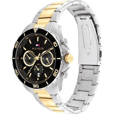 Tommy Hilfiger Jordon Chronograph Black Dial Two Tone Steel Strap Watch For Men - 1792095 Buy Now By Tommy Hilfiger