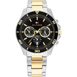 Tommy Hilfiger Jordon Chronograph Black Dial Two Tone Steel Strap Watch For Men - 1792095 Buy Now By Tommy Hilfiger