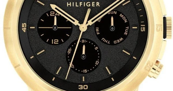 Tommy Hilfiger Troy Chronograph Black Dial Gold Steel Strap Watch For Men - 1792109 Buy Now By Tommy Hilfiger