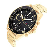 Tommy Hilfiger Larson Chronograph Black Dial Gold Steel Strap Watch For Men - 1791919 Buy Now By Tommy Hilfiger