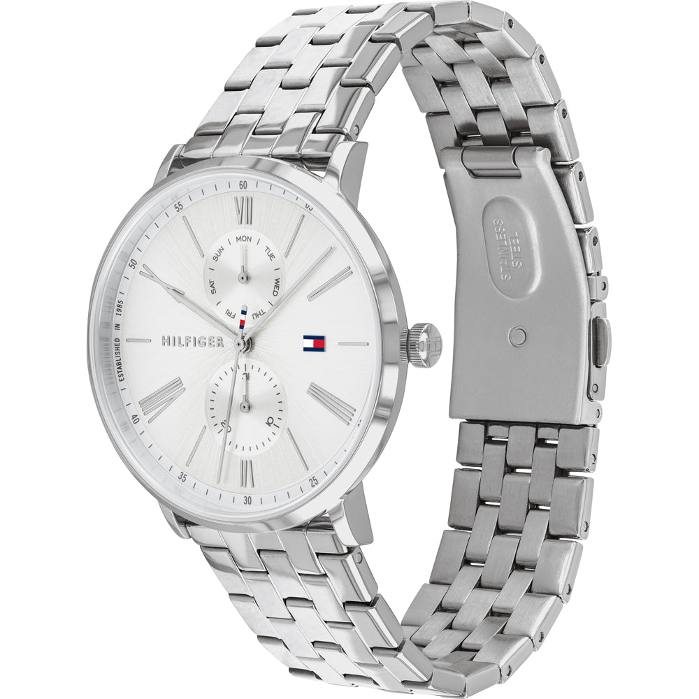 Tommy Hilfiger Jenna Quartz White Dial Silver Steel Strap Watch for Women - 1782068 Buy Now By Tommy Hilfiger