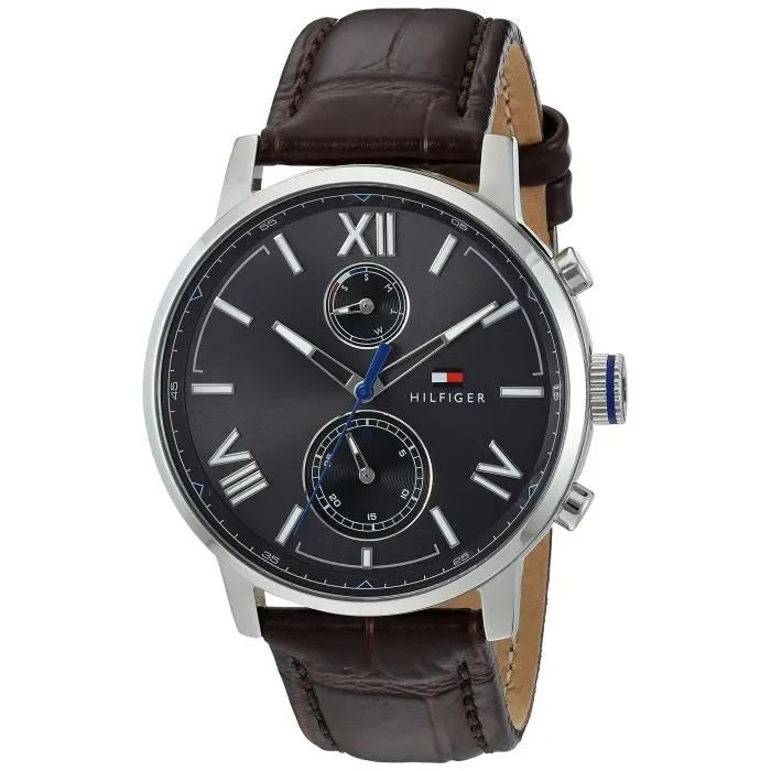 Tommy Hilfiger Aiden Quartz Black Dial Brown Leather Strap Watch for Men - 1791309 Buy Now By Tommy Hilfiger
