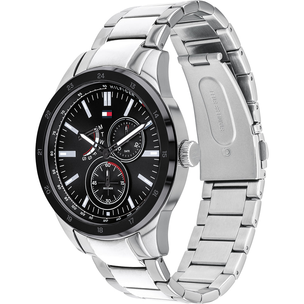Tommy Hilfiger Austin Black Dial Silver Steel Strap Watch for Men - 1791639 Buy Now By Tommy Hilfiger