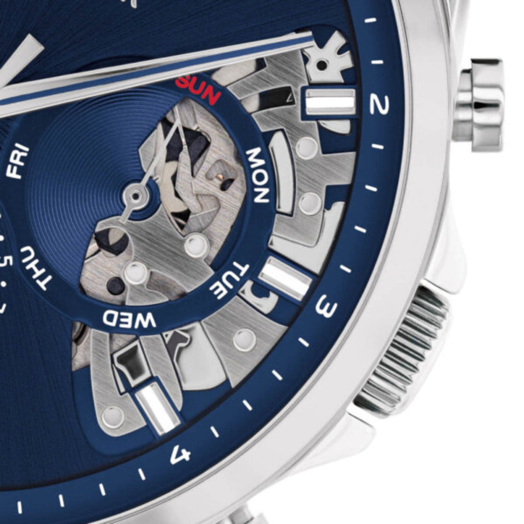 Tommy Hilfiger Baker Quartz Blue Dial Silver Steel Strap Watch For Men - 1710448 Buy Now By Tommy Hilfiger