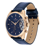 Tommy Hilfiger Baker Chronograph Quartz Blue Dial Blue Leather Strap Watch For Men - 1710451 Buy Now By Tommy Hilfiger