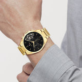 Tommy Hilfiger Baker Chronograph Black Dial Gold Steel Strap Watch for Men - 1710447 Buy Now By Tommy Hilfiger