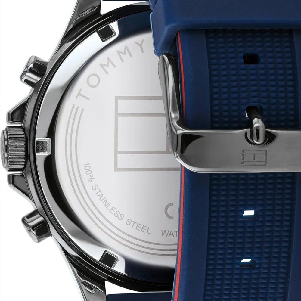 Tommy Hilfiger Bank Blue Dial Blue Rubber Strap Watch for Men - 1791721 Buy Now By Tommy Hilfiger