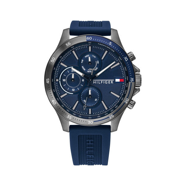 Tommy Hilfiger Bank Blue Dial Blue Rubber Strap Watch for Men - 1791721 Buy Now By Tommy Hilfiger