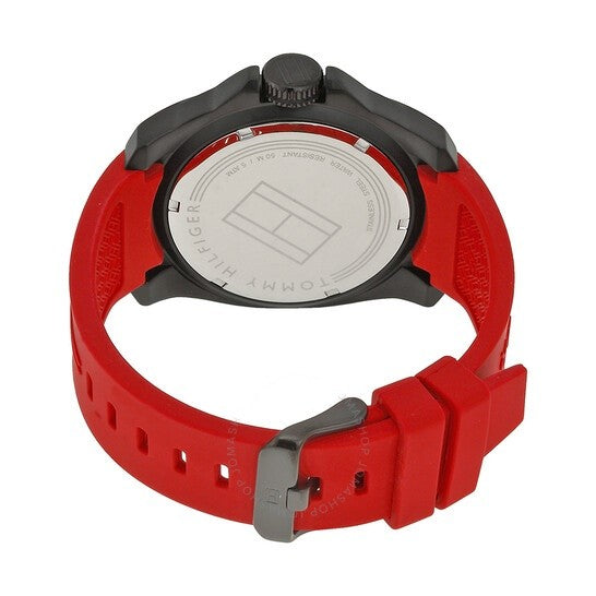 Tommy Hilfiger Windsurf Black Dial Red Rubber Strap Watch for Men - 1791112 Buy Now By Tommy Hilfiger