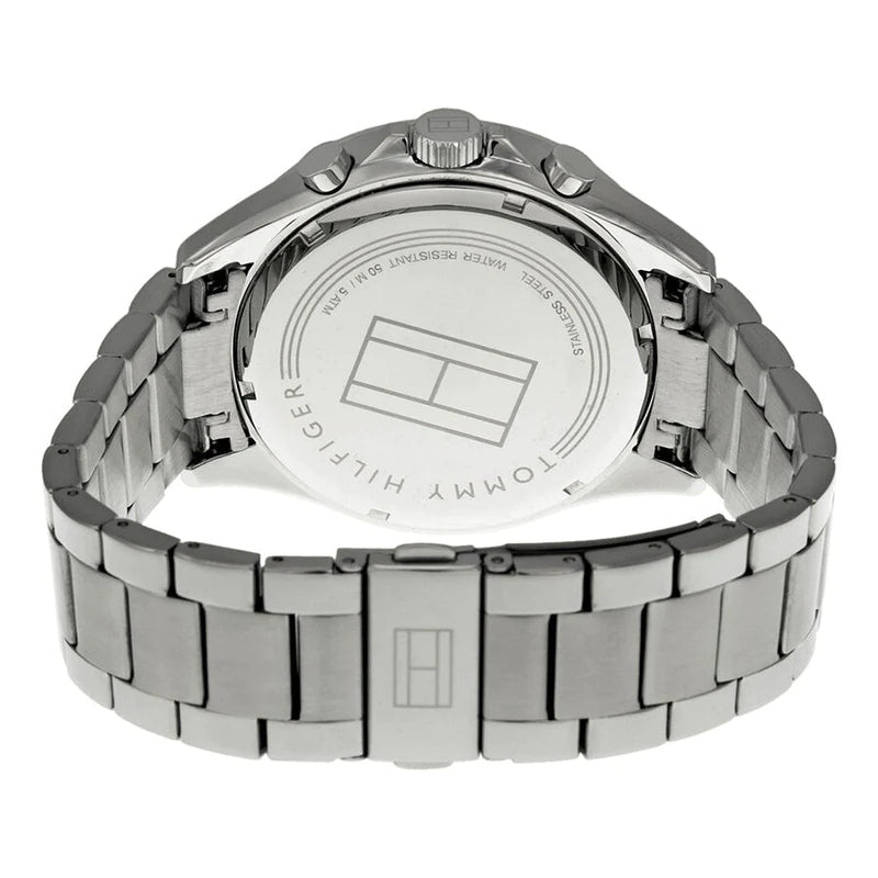 Tommy Hilfiger Luke Chronograph Black Dial Silver Steel Strap Watch for Men - 1791122 Buy Now By Tommy Hilfiger
