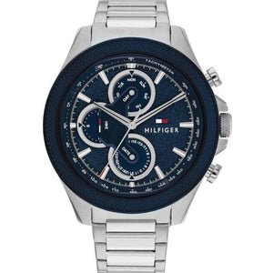 Tommy Hilfiger Clark Chronograph Blue Dial Silver Steel Strap Watch For Men - 1792080 Buy Now By Tommy Hilfiger