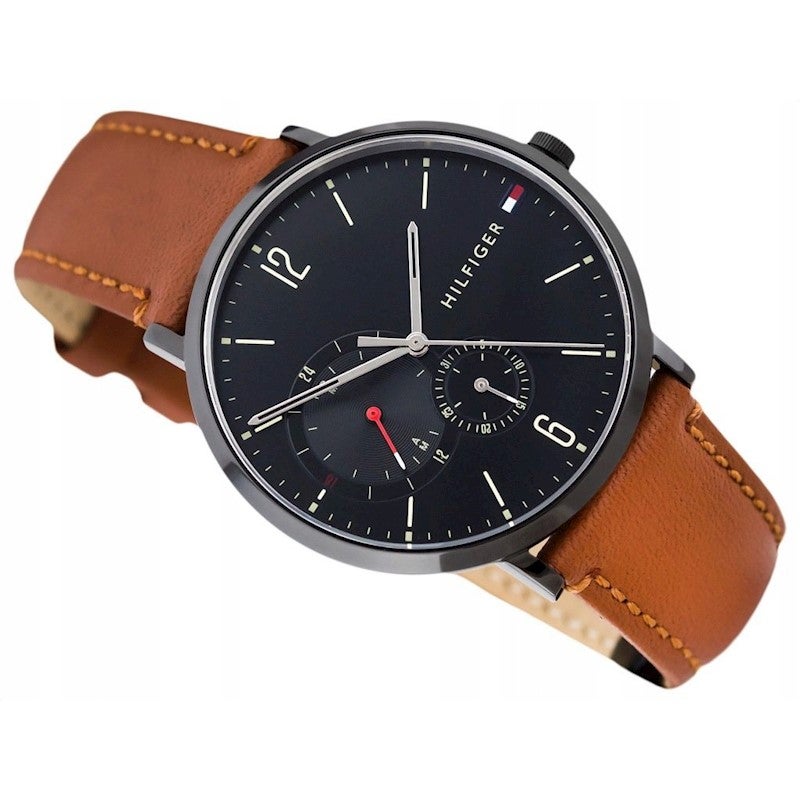 Tommy Hilfiger Brooklyn Quartz Black Dial Brown Leather Strap Watch for Men - 1791510 Buy Now By Tommy Hilfiger
