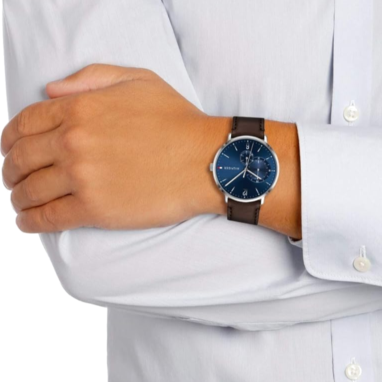 Tommy Hilfiger Cooper Blue Dial Brown Leather Strap Watch for Men - 1791508 Buy Now By Tommy Hilfiger