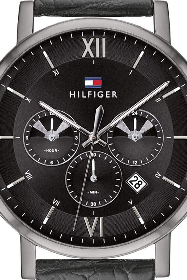 Tommy Hilfiger Evan Black Dial Black Leather Strap Watch for Men - 1710395 Buy Now By Tommy Hilfiger