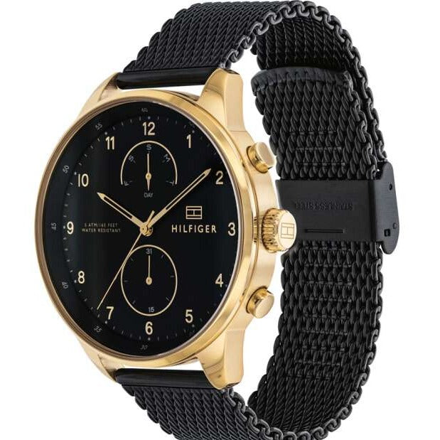 Tommy Hilfiger Chase Quartz Black Dial Black Mesh Bracelet Watch for Men - 1791580 Buy Now By Tommy Hilfiger
