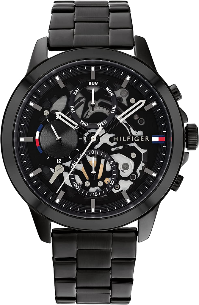 Tommy Hilfiger Henry Chronograph Black Dial Black Steel Strap Watch For Men - 1710478 Buy Now By Tommy Hilfiger