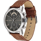 Tommy Hilfiger Kane Grey Dial Brown Leather Strap Watch for Men - 1710398 Buy Now By Tommy Hilfiger