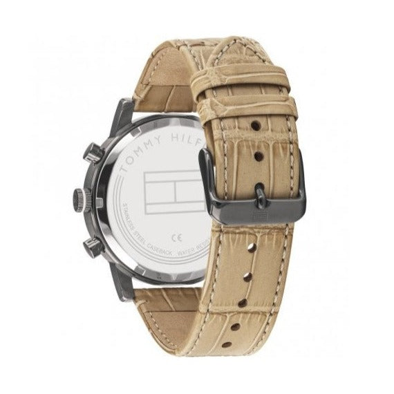 Tommy Hilfiger Kane White Dial Beige Leather Strap Watch for Men - 1710399 Buy Now By Tommy Hilfiger