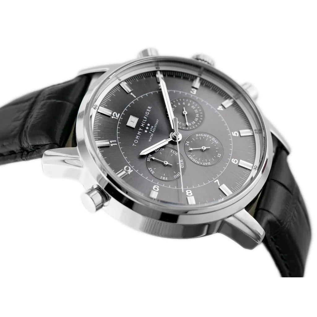 Tommy Hilfiger Harrison Chronograph Black Dial Black Leather Strap Watch for Men - 1790875 Buy Now By Tommy Hilfiger