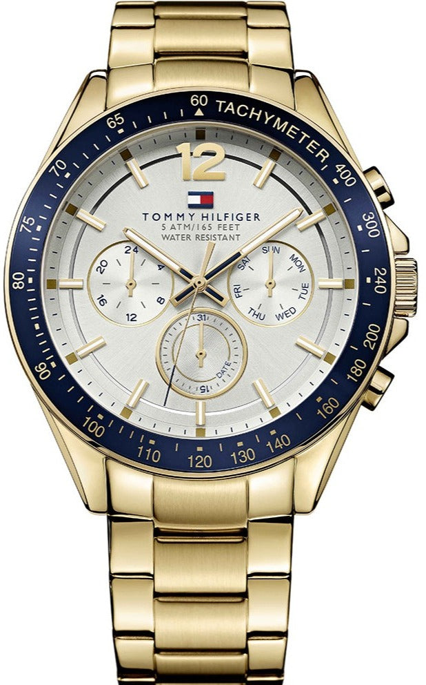 Tommy Hilfiger Luke Chronograph White Dial Gold Steel Strap Watch for Men - 1791121 Buy Now By Tommy Hilfiger
