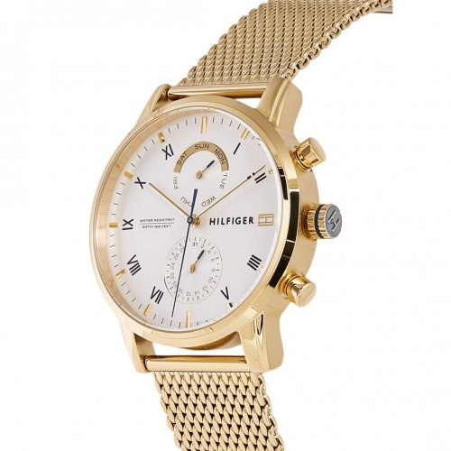 Tommy Hilfiger Kane White Dial Gold Mesh Bracelet Watch for Men - 1710403 Buy Now By Tommy Hilfiger