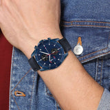Tommy Hilfiger Parker Chronograph Quartz Blue Dial Blue Leather Strap Watch For Men - 1791839 Buy Now By Tommy Hilfiger