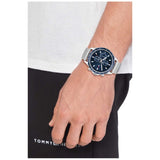 Tommy Hilfiger Clark Chronograph Blue Dial Silver Steel Strap Watch For Men - 1792080 Buy Now By Tommy Hilfiger