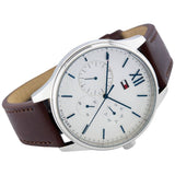 Tommy Hilfiger Damon Quartz White Dial Brown Leather Strap Watch for Men - 1791418 Buy Now By Tommy Hilfiger