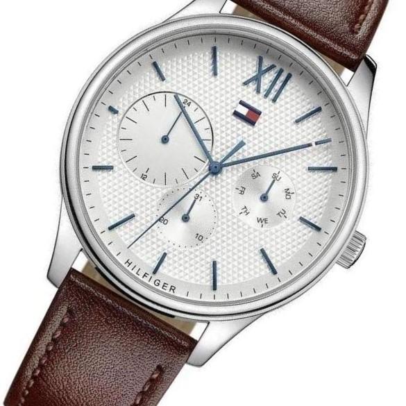 Tommy Hilfiger Damon Quartz White Dial Brown Leather Strap Watch for Men - 1791418 Buy Now By Tommy Hilfiger