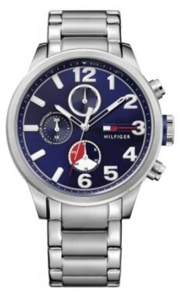 Tommy Hilfiger Jackson Chronograph Blue Dial Silver Steel Strap Watch for Men - 1791242 Buy Now By Tommy Hilfiger