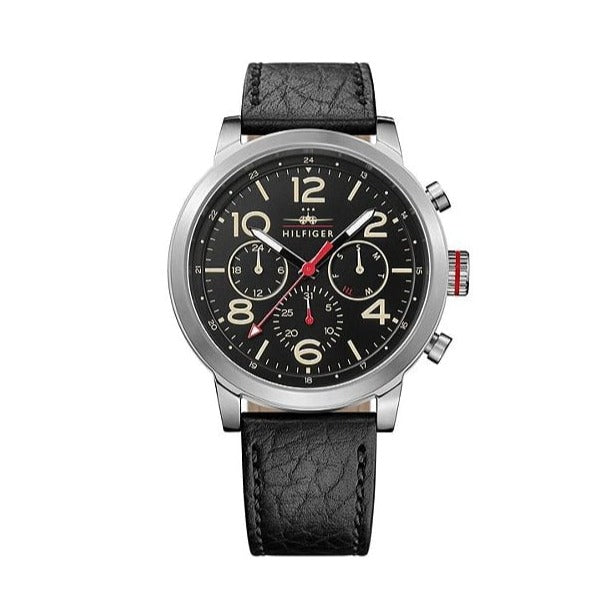 Tommy Hilfiger Jake Chronograph Black Dial Black Leather Strap Watch for Men - 1791232 Buy Now By Tommy Hilfiger