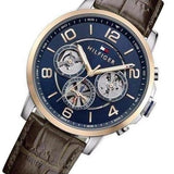 Tommy Hilfiger Keagan Chronograph Blue Dial Brown Leather Strap Watch for Men - 1791290 Buy Now By Tommy Hilfiger