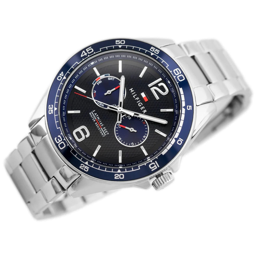 Tommy Hilfiger Erik Chronograph Blue Dial Silver Steel Strap Watch for Men - 1791366 Buy Now By Tommy Hilfiger
