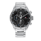 Tommy Hilfiger Trent Quartz Black Dial Silver Steel Strap Watch For Men - 1791805 Buy Now By Tommy Hilfiger