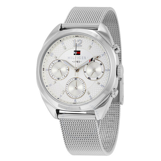 Tommy Hilfiger Mia Silver Dial Silver Mesh Bracelet Watch for Men - 1781628 Buy Now By Tommy Hilfiger