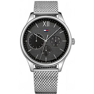 Tommy Hilfiger Damon Quartz Chronograph Black Dial Silver Mesh Bracelet Watch for Men - 1791415 Buy Now By Tommy Hilfiger