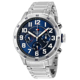 Tommy Hilfiger Trent Chronograph Blue Dial Silver Steel Strap Watch for Men - 1791053 Buy Now By Tommy Hilfiger