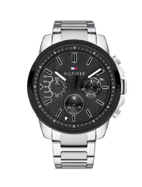 Tommy Hilfiger Iconic Quartz Black Dial Silver Steel Strap Watch for Men - 1791564 Buy Now By Tommy Hilfiger