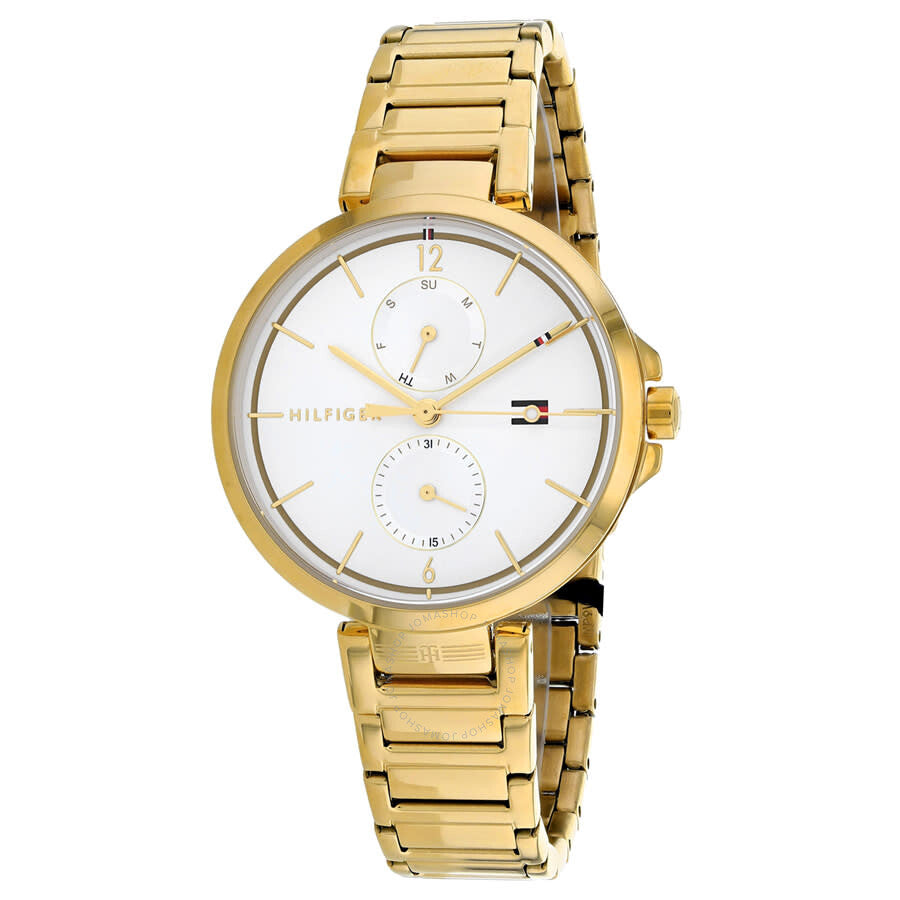 Tommy Hilfiger Angela White Dial Gold Steel Strap Watch for Women - 1782128 Buy Now By Tommy Hilfiger