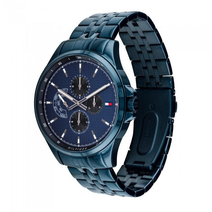 Tommy Hilfiger Shawn Quartz Blue Dial Blue Steel Strap Watch for Men - 1791618 Buy Now By Tommy Hilfiger