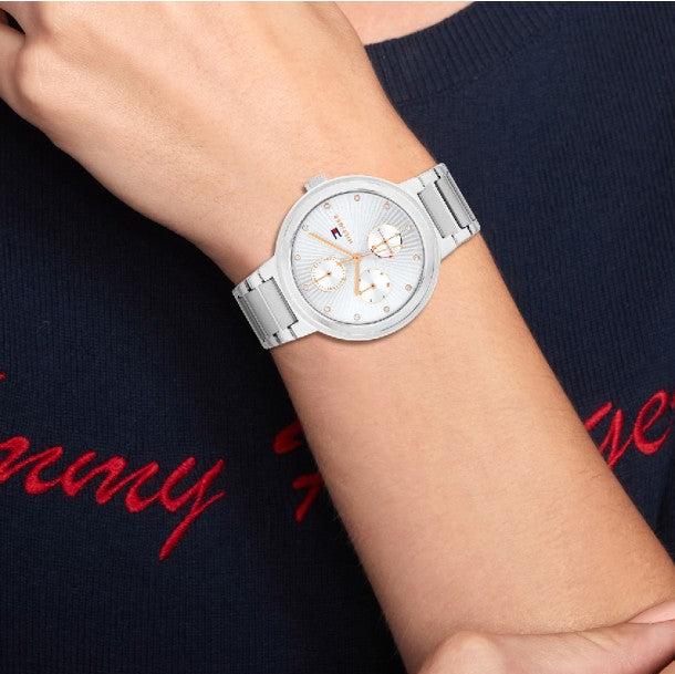 Tommy Hilfiger Joy Chronograph Silver Dial Silver Steel Strap Watch For Women - 1782532 Buy Now By Tommy Hilfiger