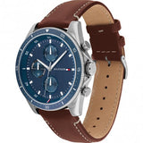 Tommy Hilfiger Parker Chronograph Blue Dial Brown Leather Strap Watch For Men - 1791837 Buy Now By Tommy Hilfiger