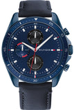 Tommy Hilfiger Parker Chronograph Quartz Blue Dial Blue Leather Strap Watch For Men - 1791839 Buy Now By Tommy Hilfiger
