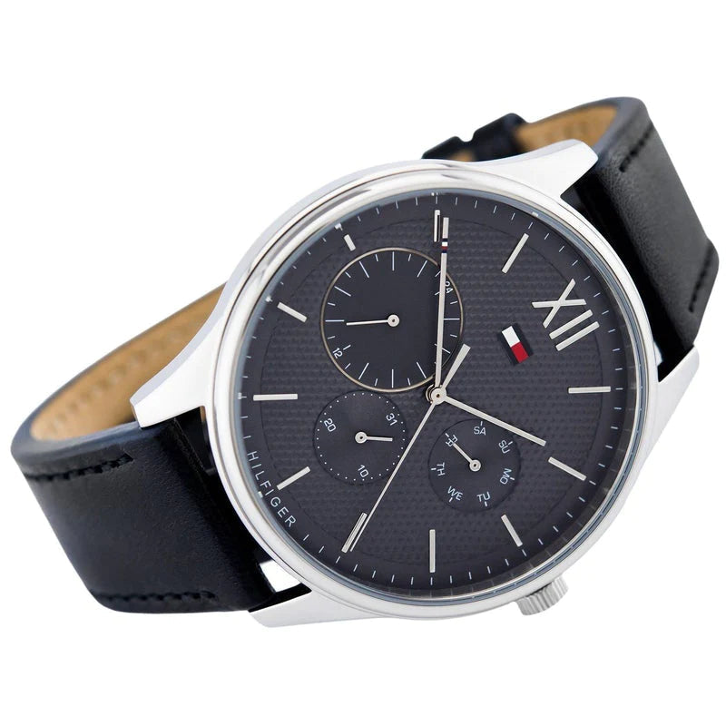 Tommy Hilfiger Damon Multifunction Black Dial Black Leather Strap Watch for Men - 1791417 Buy Now By Tommy Hilfiger