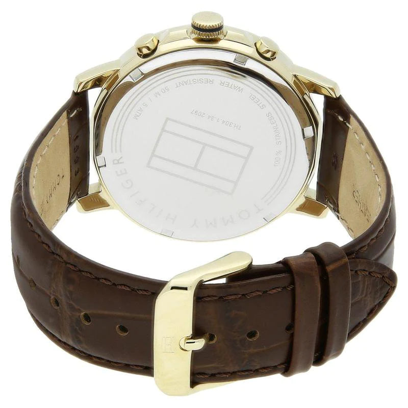 Tommy Hilfiger Keagan Quartz Silver Dial Brown Leather Strap Watch for Men - 1791291 Buy Now By Tommy Hilfiger