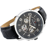 Tommy Hilfiger Keagan Quartz Grey Dial Black Leather Strap Watch for Men - 1791289 Buy Now By Tommy Hilfiger
