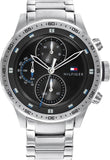Tommy Hilfiger Trent Quartz Black Dial Silver Steel Strap Watch For Men - 1791805 Buy Now By Tommy Hilfiger