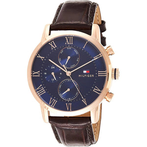 Tommy Hilfiger London Chronograph Blue Dial Brown Leather Strap Watch for Men - 1791532 Buy Now By Tommy Hilfiger